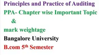 PPA important topics chapter wise Bcom bangalore University