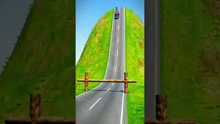 🔥😱Colourful Long Buses vs Logs Trap #shorts#beamngdrive #bus