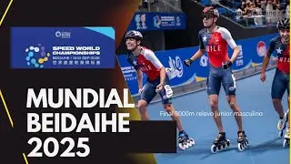 #PatinajeVelocidad Campeonato Mundial Beidaihe 2025 - Final 3000m relevo Junior Masculino. 
