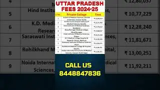 🔥Latest Fees Updates 🚀Private Medical College Low Fees in UP🔥🚀🔥Private College Fee Structure👈