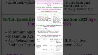 NPCIL Executive Trainees ET Through GATE Recruitment 2023 Apply Online for 325Post #applyonlineform