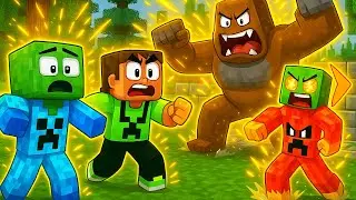 🔥❄️ Fire Zombie Boy & Ice Zombie Boy with Friend vs King Kong | Minecraft Animation 🦍⚡
