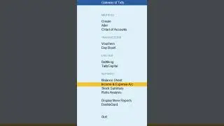 Income & Expense A/c in Tally Prime