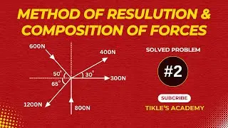 METHOD OF RESOLUTION AND COMPOSITION OF FORCES SOLVED PROBLEM 2 IN ENGINEERING MECHANICS IN HINDI