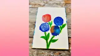 Painting a Flower Using Cotton Buds | Easy DIY Dot Art