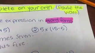 5th grade Math : Lesson 1 Writing Numerical Expressions