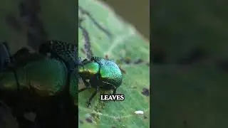 Green Dock Leaf Beetle in Action | Nature&rsquo;s Tiny Leaf Feeder #MacroPhotography #ASMR