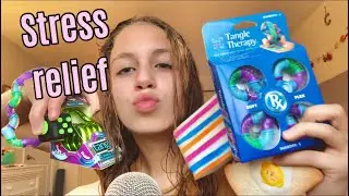 ASMR with Stress Relieving items! Tangle,squishy, fidget cube, more!