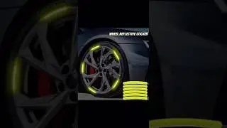 Amazing Reflective Skin || Car wheel reflective stickers || radium sticker ||#shorts