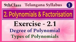 9th Class, Polynomials and Factorisation, Exercise 2.1
