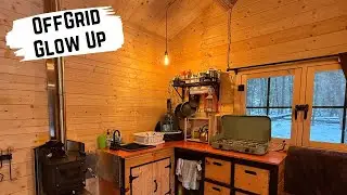 Adding More LIGHTING to Our Tiny OffGrid Cabin | Reolink Camera Install