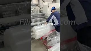 Polyolefin POF Shrink Film Jumbo Roll Handling in Production 🏭🎬 #packaging #factory