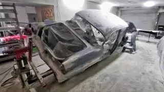 1955 Ford Mainline bodywork. American Dreams Restoration.