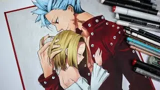 Drawing Ban & Elaine From The Seven Deadly Sins