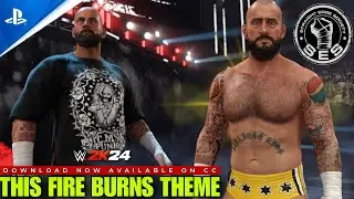CM Punk S.E.S MyFaction w/ HIDDEN THIS FIRE BURNS THEME | New WWE2K24 Community Creations !