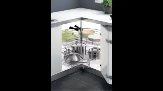 modular Kitchen corner cabinet design ideas magic corner#kitchen