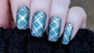 Plaid Nail Art Design with UberChic Pretty in Plaid Nail Stamping Plate