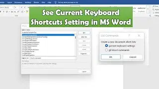 See Current Keyboard Shortcuts Setting in MS Word ||Active MS Word Shortcut key