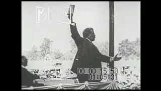 1900s Teddy Roosevelt Rides in Car and Give Speech (Silent)