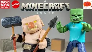 MOBS! A Minecraft Movie Zombie Piglin Warrior Enemies Jack Black Steve Mattel Action Figure Review
