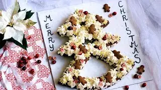 NUMBER CAKE (ALPHABET CAKE) IN CHRISTMAS EDITION WITH GINGERBREAD - TRENDING CAKE 2018