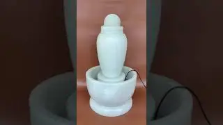 Indoor or Outdoor White Marble Water Fountains with Ball Top, 25.6