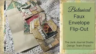 Botanical Ephemera 09 - Faux Envelope Flip Writing Space - @DTPTheJunkJournalStudio