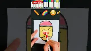 Rainbow colored pencil✏️🌈 #emoji #youtubeshorts #art #satisfying #shorts #heartemoji