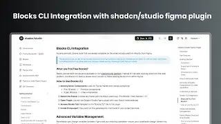 Shadcn Studio Blocks CLI Integration with Figma Plugin
