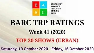 BARC TRP Ratings Week 41 (2020) : TOP 20 Shows (Urban)