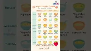 14 Month Baby Food Chart | Homemade Baby Food Ideas 🍲