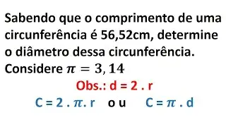 Diâmetro de uma circunferência