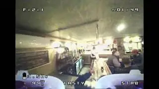Drone racing in a bar