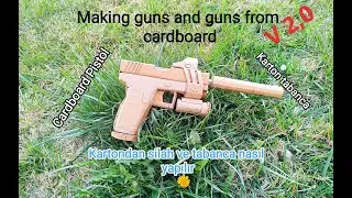 Kartondan Mekanik Tabanca Nasıl Yapılır - Dıy Cardboard Pistol ToTutorial -Cardboard gun #cardboard