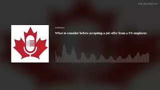 What to consider before accepting a job offer from a US employer.