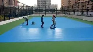Application of Synthetic Sports Flooring for Tennis, Badminton, Basketball, Multipurpose Court.