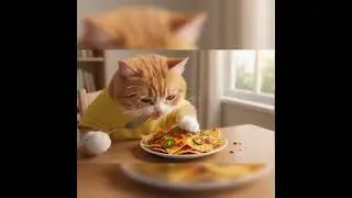 Котенок ест мясо #милыйпитомец #милаякошка #смешныевидеоскотами #короткометражки
