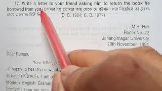 Letter to your friend for returning the book