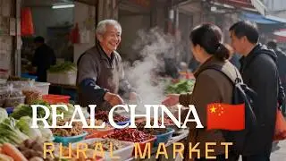 Inside a Real Rural Market in China 🇨🇳 | Authentic Village Life, Street Food & Local Culture