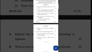 BPAS 184 IGNOU QUESTION PAPER DECEMBER 2021 (ENGLISH MIDIUM) #ignou #ignoupreviousyearquestionpaper