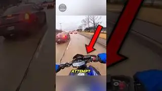 Biker Attempts Lane Split Then THIS Happens 💀