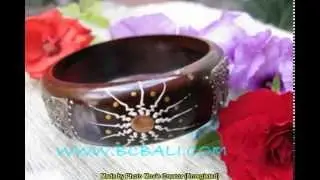 new jewelry designer handmade process with wooden bangle bracelets material