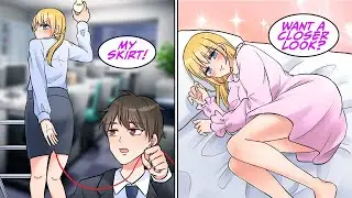 [Manga Dub] I pulled a red string out of my boss's skirt… [RomCom]