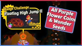 Floating High Jump 2 - All Purple Coins + Flagpole in Super Mario Bros. Wonder