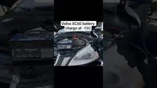 Зарядка аккумулятора Volvo XC60 при температуре -15&deg;C.