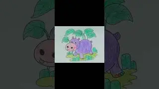 ASMR ART, #Hippo, #merrychristmas, #color, #painting, #Crayons #ASMR #ART #Alphabet