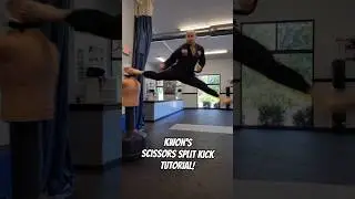 KWON'S SCISSORS SPLIT KICK TUTORIAL! #taekwondo #karate #martialarts #cobrakai #shorts