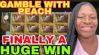 GAMBLE WITH PEACH 🍑 FINALLY😩 HUGE WIN SAFARI🦁 5 SLOT MACHINE 🎰 MY 1st TIME EVER PLAYING 🤑💃🏾🤑
