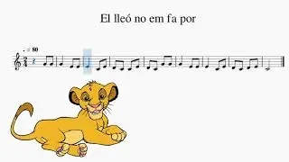 El lleó no em fa por. Solfeig Musical. Notes do a sol.