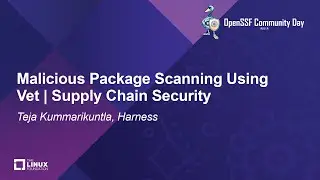 Malicious Package Scanning Using Vet | Supply Chain Security - Teja Kummarikuntla, Harness